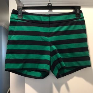 Green/navy blue stripe shorts